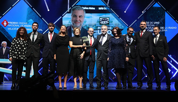 El equipo de Ms de uno en la gala de los Premios Ondas 2019