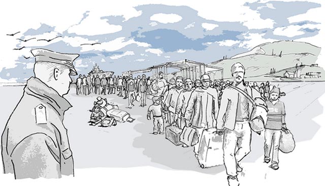 Ilustracin de la BBC sobre los refugiados